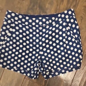 J. Crew High Waist Navy Polka Dot Shorts
